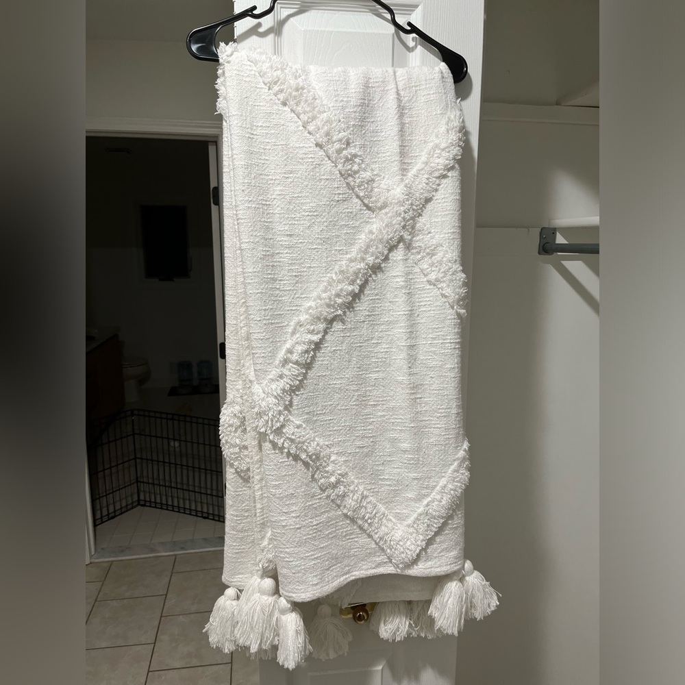 Rachel Zoe White Throw Blanket